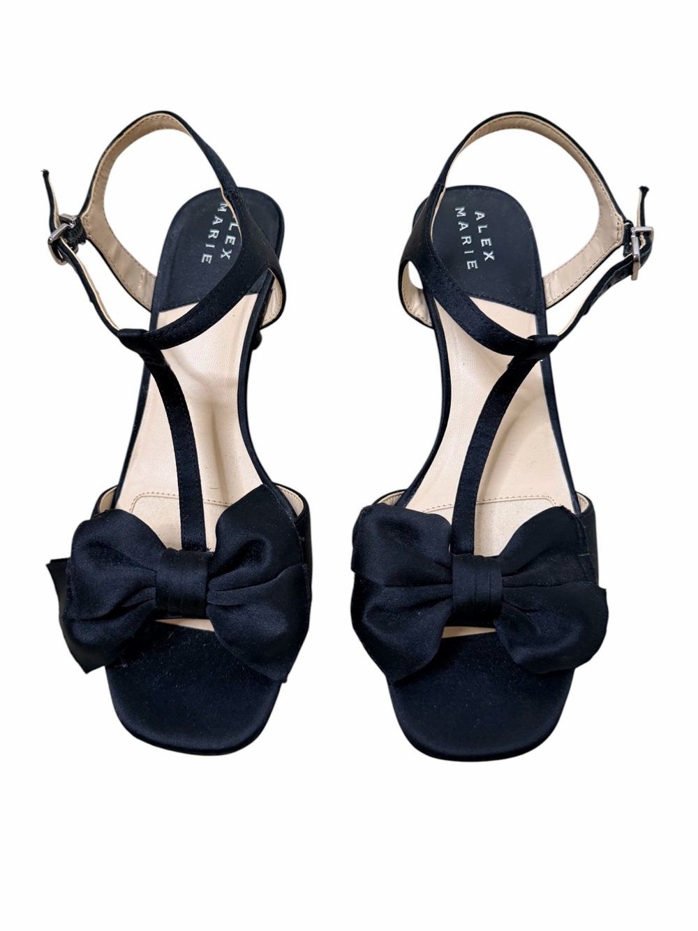 Alex Marie Satin New Bow Tie Heels.